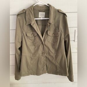 Torrid Women's Olive green lightweight Jacket size 1 cotton spandex stretch 1X